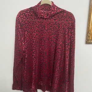 Plus Size Pink Cheetah Print Sheer Top